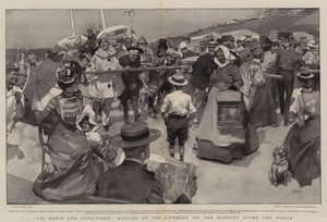 Todos os tipos e condições, transportando o bote salva-vidas na manhã após o naufrágio